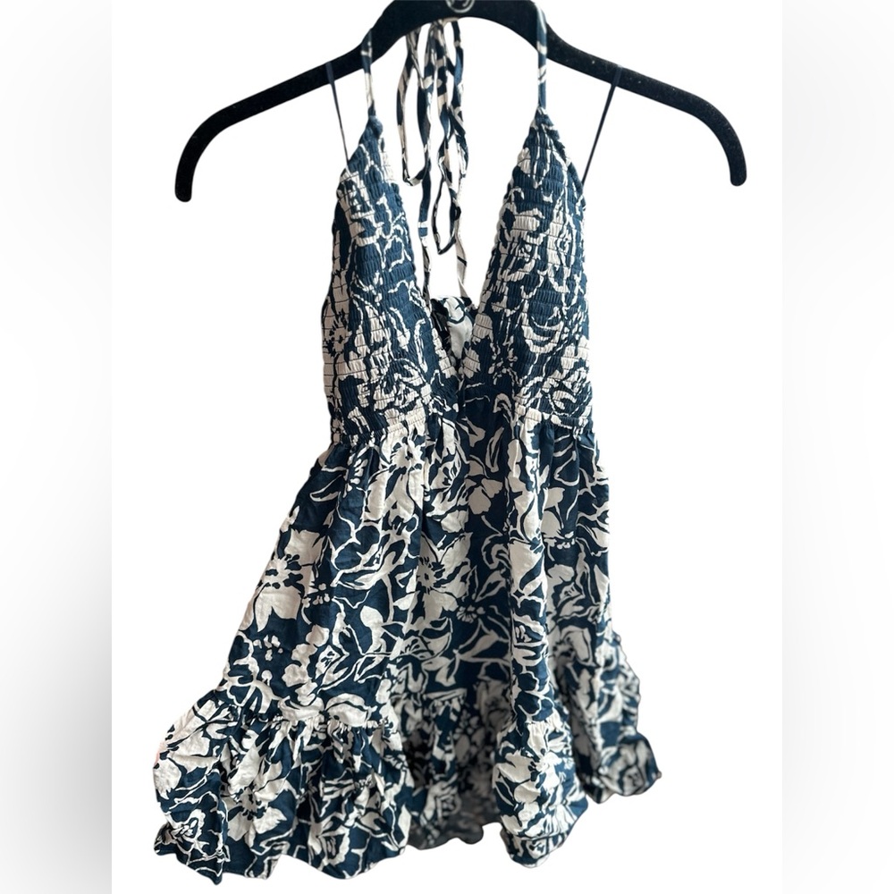 🌺NWT Lovely Day Navy and White Floral Mini Sun Dress L